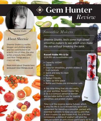 Top of the Gem Hunter Review smoothie makers feature